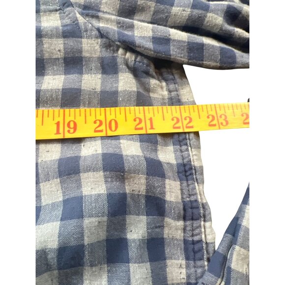 ROWM Blue & White Checkered Mens Long Sleeve Button Down Shirt L Soft - Picture 3 of 6